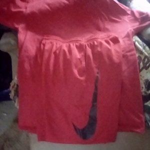 red nike shorts and red pro club tshirt
